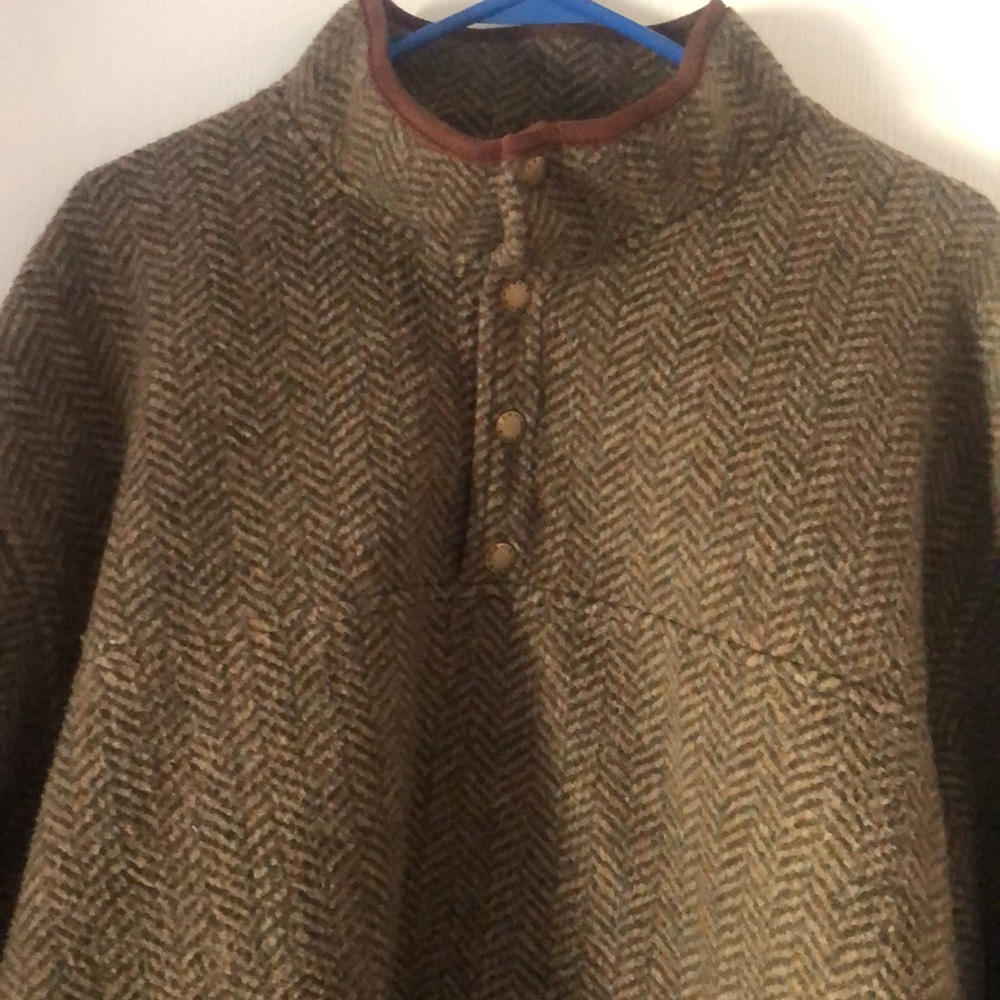 Orvis Brown Herringbone Pullover Jacket - image 3